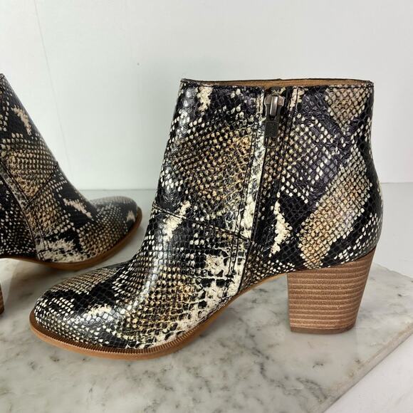 New Madewell The Rosie Ankle Boots Snakeskin Print Heeled Western Bootie 6.5 - Picture 7 of 10